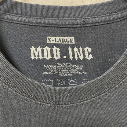 古着 used　MOB INK　半袖プリントTシャツ　アメリカ　国旗　黒　ブラック　レトロデサイン　ビッグシルエット　XLサイズ
