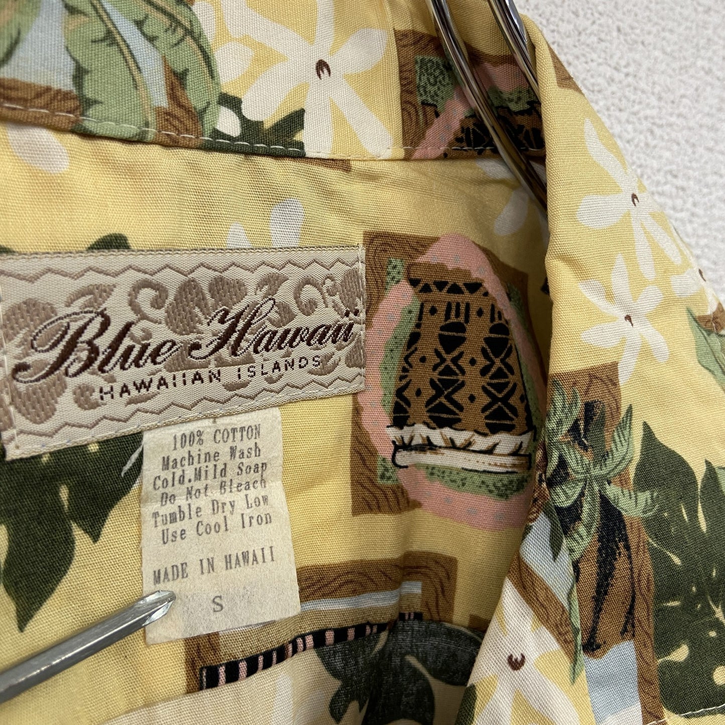 Blue Hawaii　ブルーハワイ　半袖シャツ/アロハシャツ　総柄　黄色　イエロー　Sサイズ