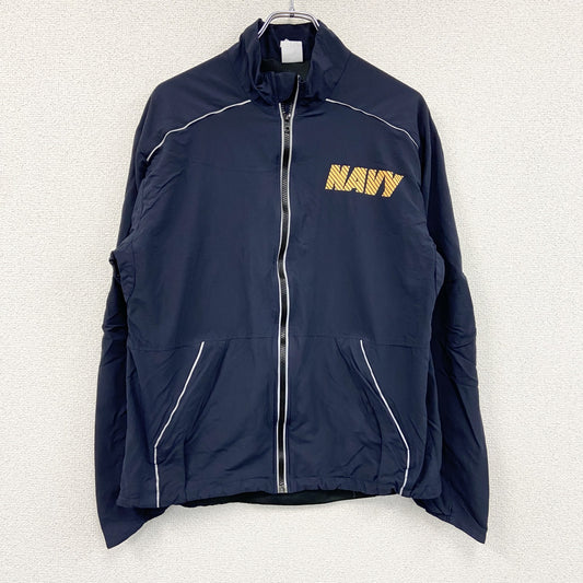 U.S.NAVY　RUNNING JACKET　ナイロンジャケット　ミリタリー　米軍　デカロゴ　紺　ネイビー　Sサイズ