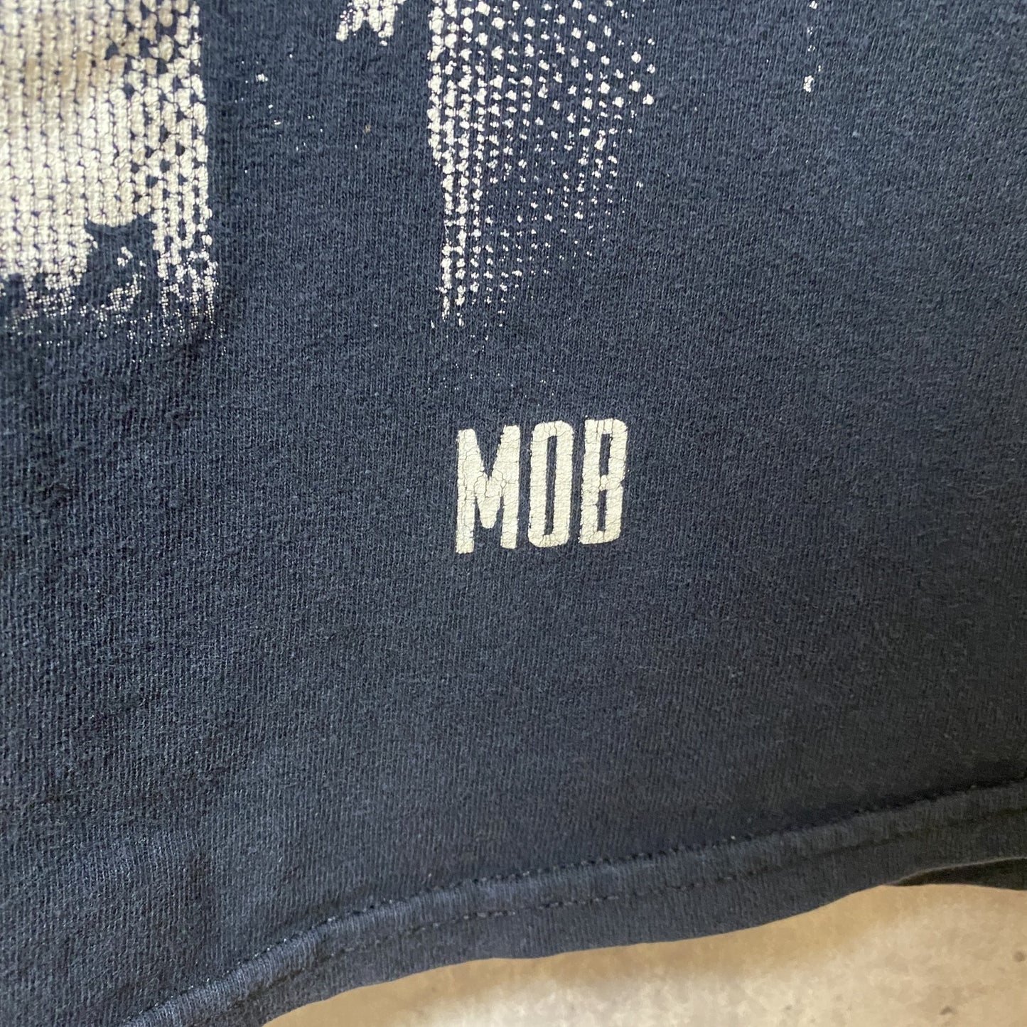 古着 used　MOB INK　半袖プリントTシャツ　アメリカ　国旗　黒　ブラック　レトロデサイン　ビッグシルエット　XLサイズ