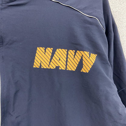 U.S.NAVY　RUNNING JACKET　ナイロンジャケット　ミリタリー　米軍　デカロゴ　紺　ネイビー　Sサイズ