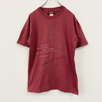 Print star　PIRATES of the CARIBBEAN　半袖ムービープリントTシャツ　赤　レッド　Mサイズ