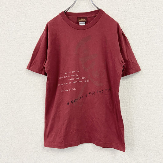 Print star　PIRATES of the CARIBBEAN　半袖ムービープリントTシャツ　赤　レッド　Mサイズ