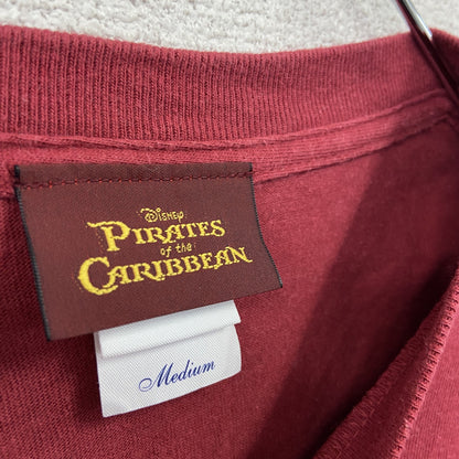 Print star　PIRATES of the CARIBBEAN　半袖ムービープリントTシャツ　赤　レッド　Mサイズ
