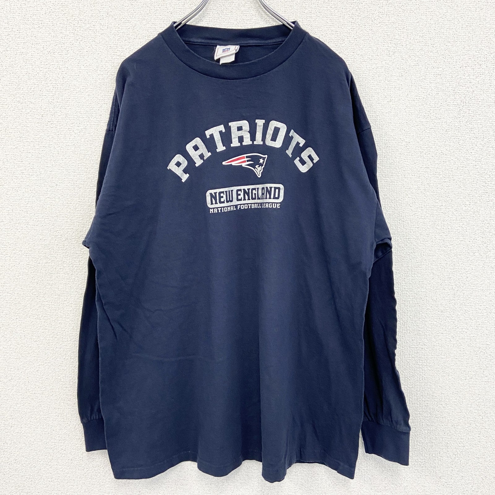 古着 used　NFL　半袖プリントTシャツ　ニューイングランドペイトリオッツ　フットボール　紺　ネイビー　2XLサイズ
