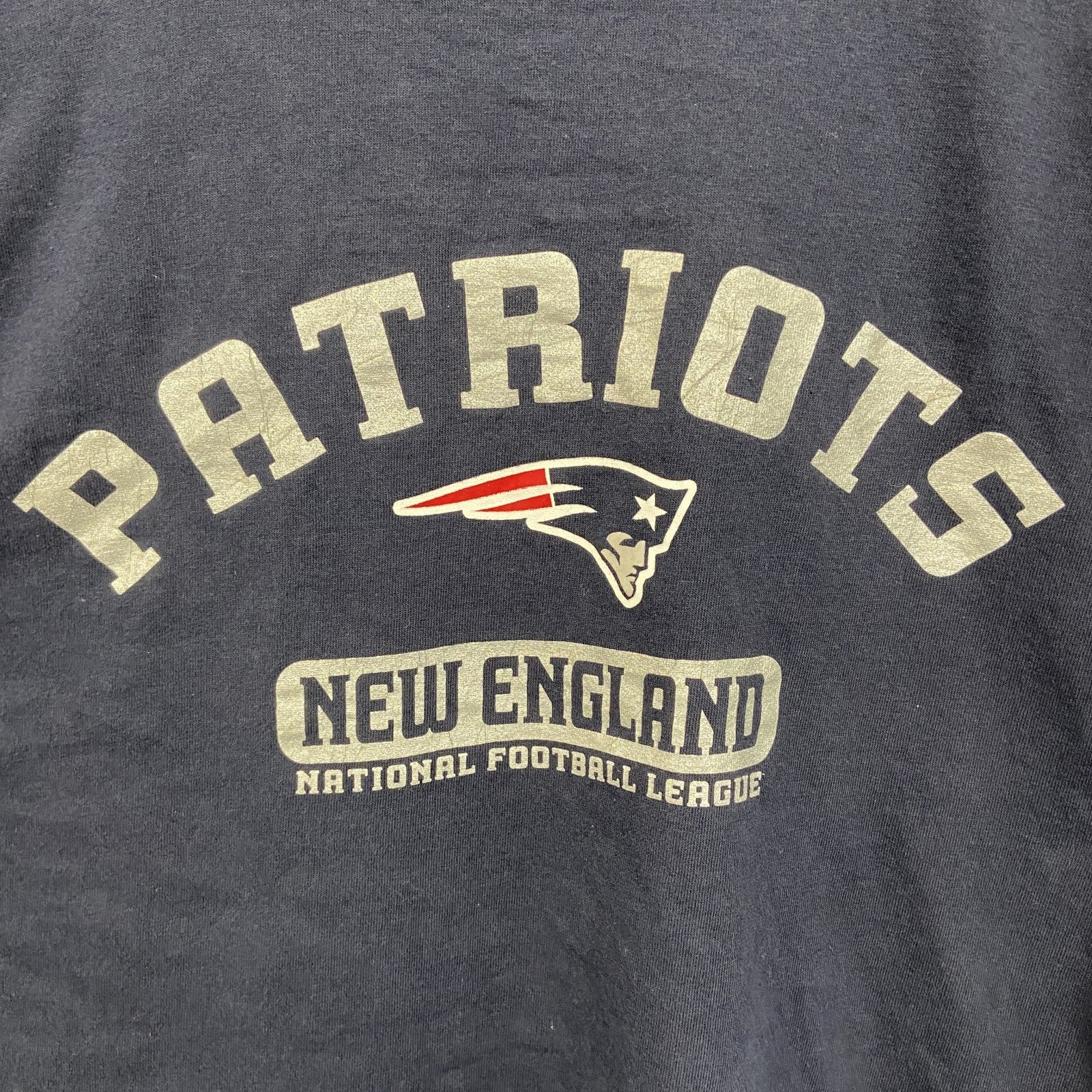古着 used　NFL　半袖プリントTシャツ　ニューイングランドペイトリオッツ　フットボール　紺　ネイビー　2XLサイズ