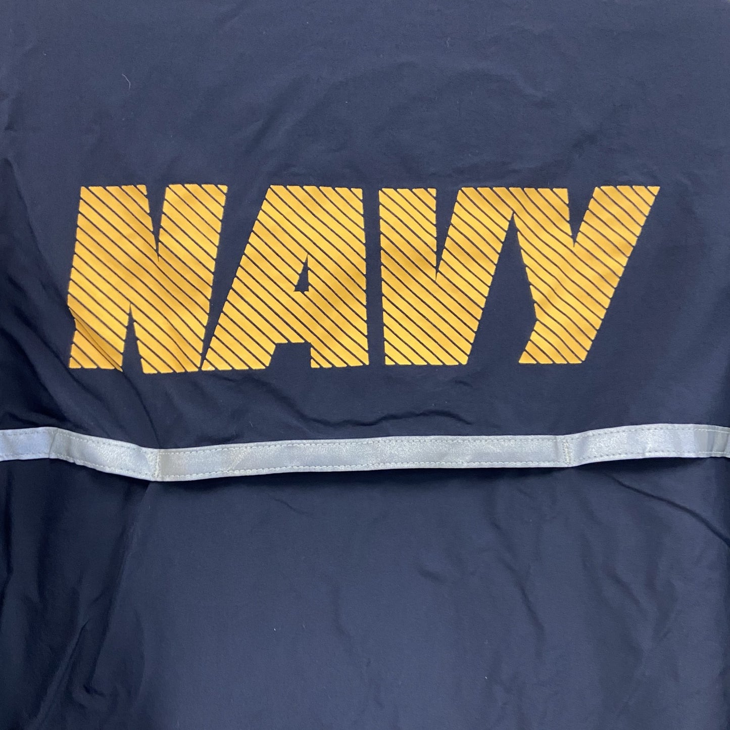U.S.NAVY　RUNNING JACKET　ナイロンジャケット　ミリタリー　米軍　デカロゴ　紺　ネイビー　Sサイズ