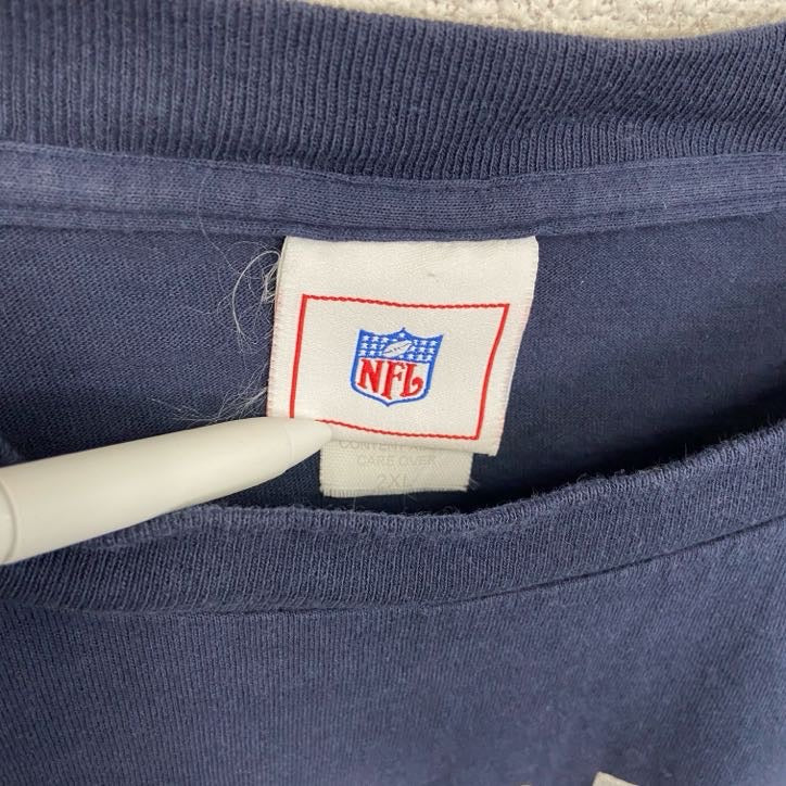 古着 used　NFL　半袖プリントTシャツ　ニューイングランドペイトリオッツ　フットボール　紺　ネイビー　2XLサイズ