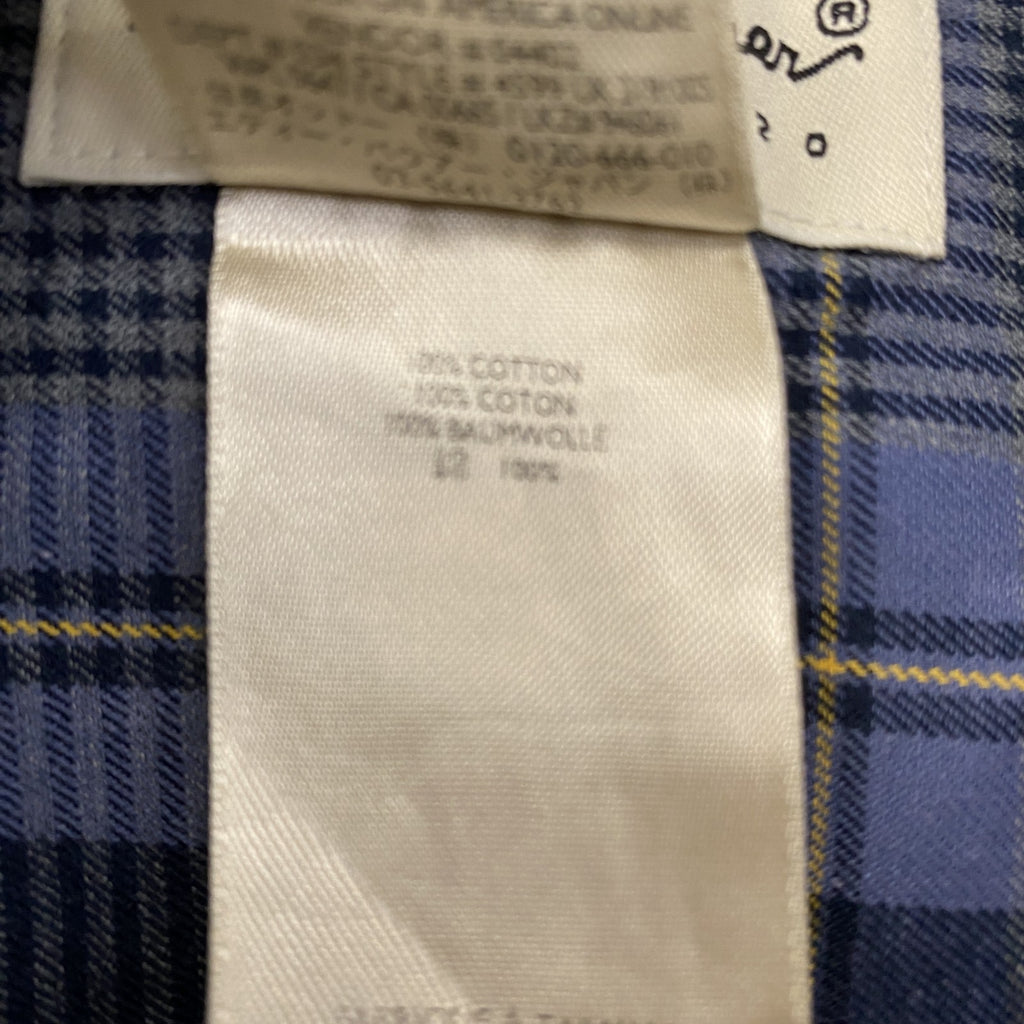 90s　Eddie Bauer　エディーバウアー　長袖シャツ　チェック柄　ヴィンテージ　青　ブルー　Mサイズ