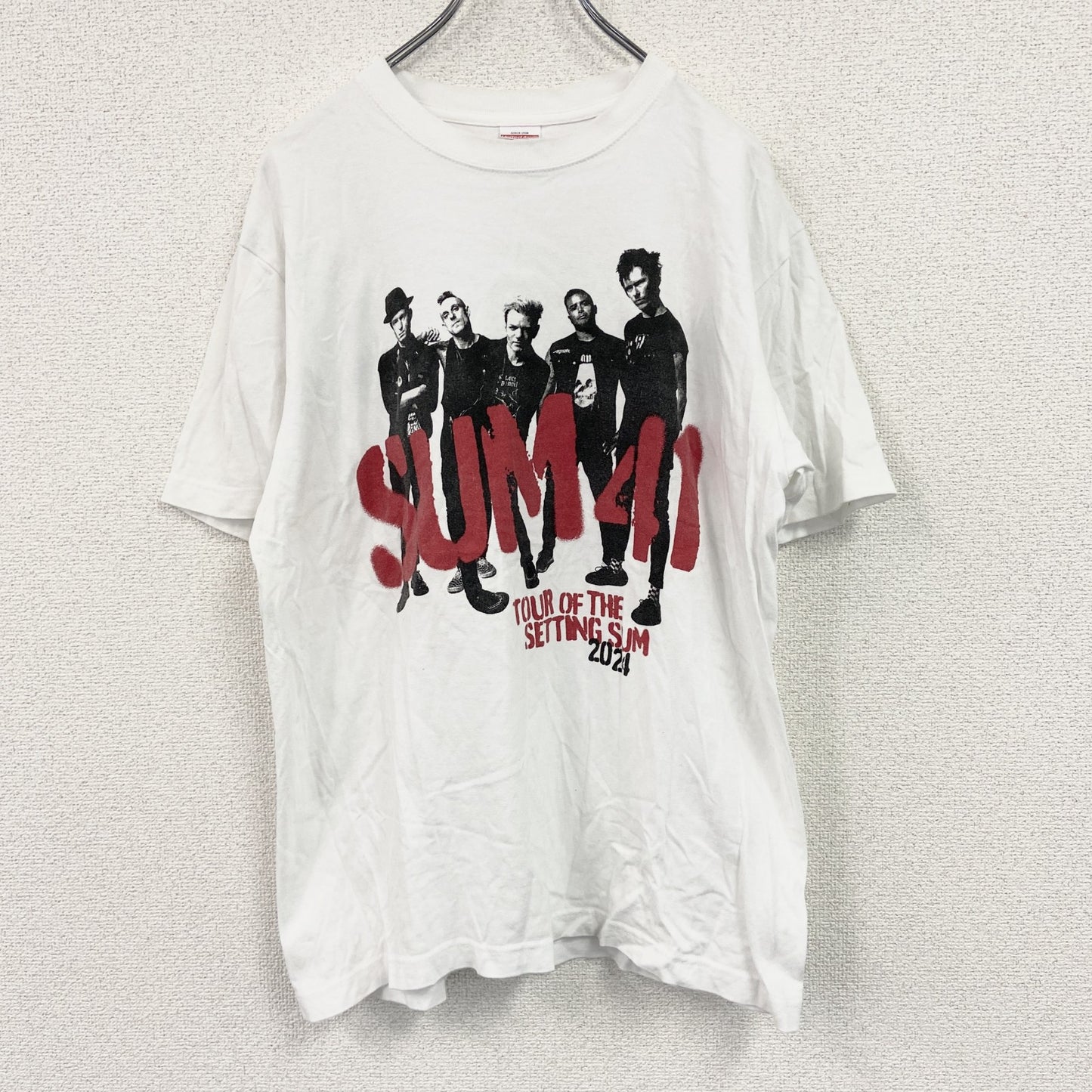 United Athle　ユナイテッドアスレ　半袖バンドプリントTシャツ/バンT　Sum41　白　ホワイト　Lサイズ