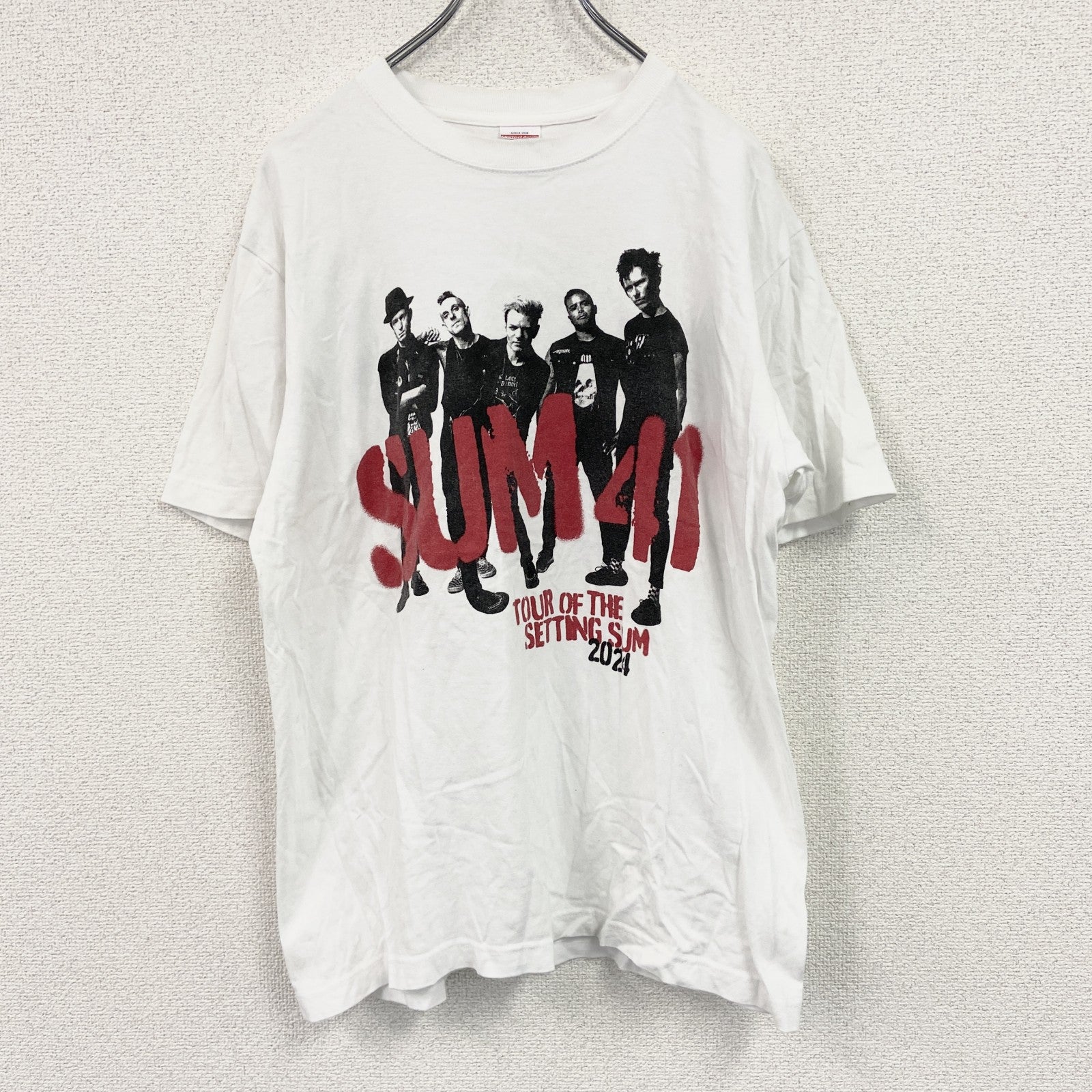 United Athle　ユナイテッドアスレ　半袖バンドプリントTシャツ/バンT　Sum41　白　ホワイト　Lサイズ