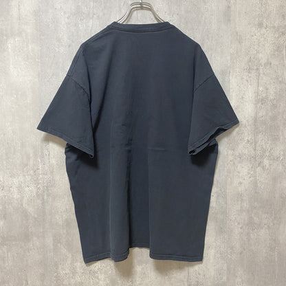 古着 used　MELMARC　半袖プリントTシャツ　黒　ブラック　レトロデザイン　ビッグシルエット　XLサイズ