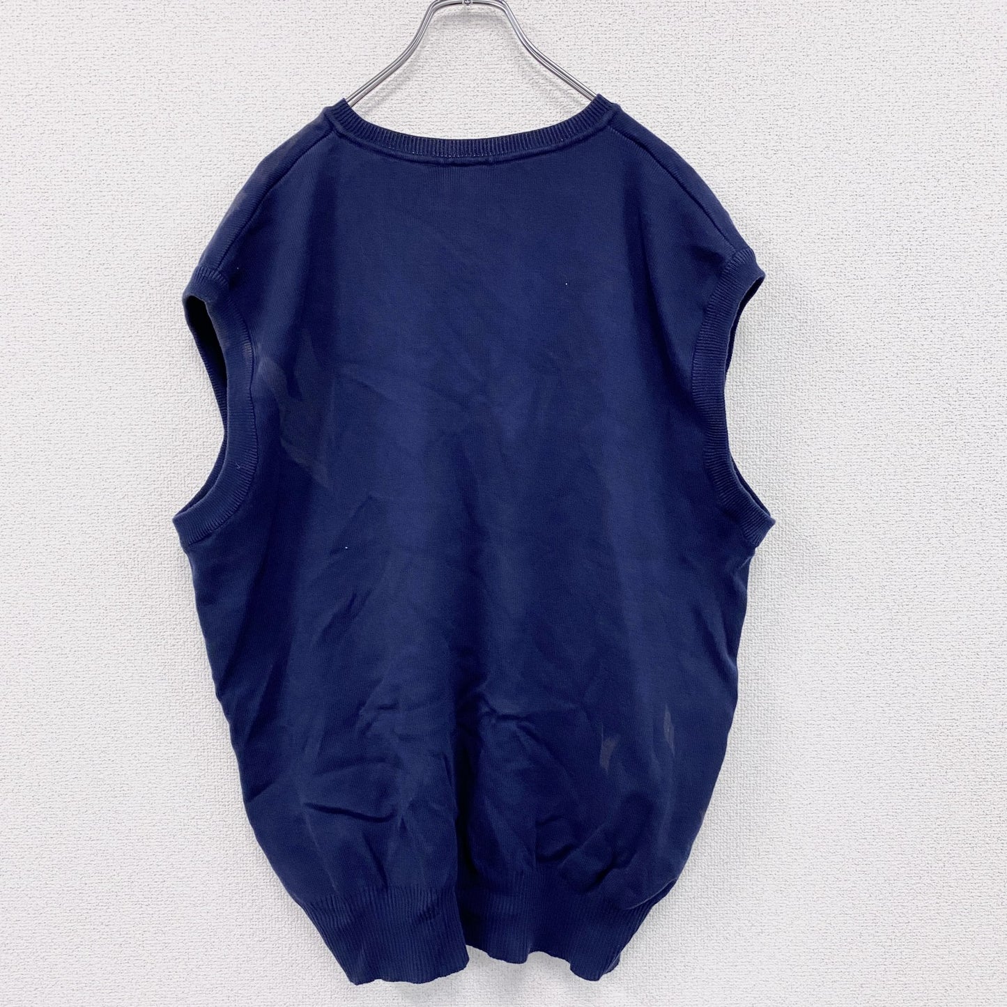 90s　NIKE　ナイキ　コットンニットベスト　スウッシュ　ヴィンテージ　紺　ネイビー　XLサイズ
