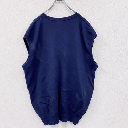 90s　NIKE　ナイキ　コットンニットベスト　スウッシュ　ヴィンテージ　紺　ネイビー　XLサイズ