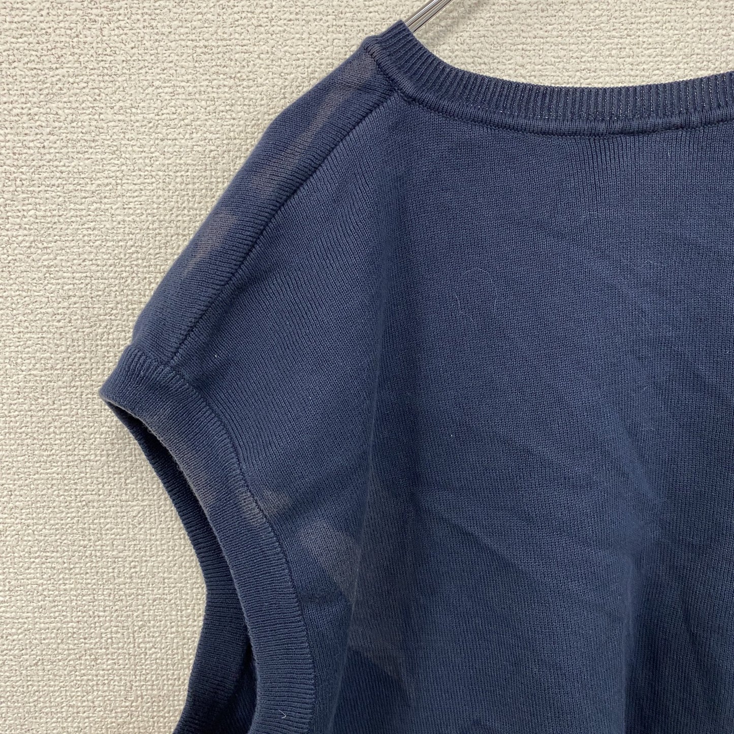 90s　NIKE　ナイキ　コットンニットベスト　スウッシュ　ヴィンテージ　紺　ネイビー　XLサイズ