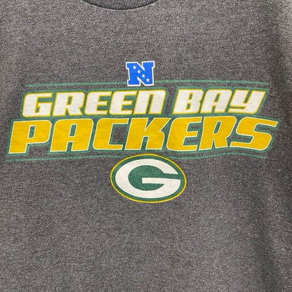 古着 used　NFL　半袖プリントTシャツ　グリーンベイパッカーズ　フットボール　灰色　ダークグレー　Lサイズ