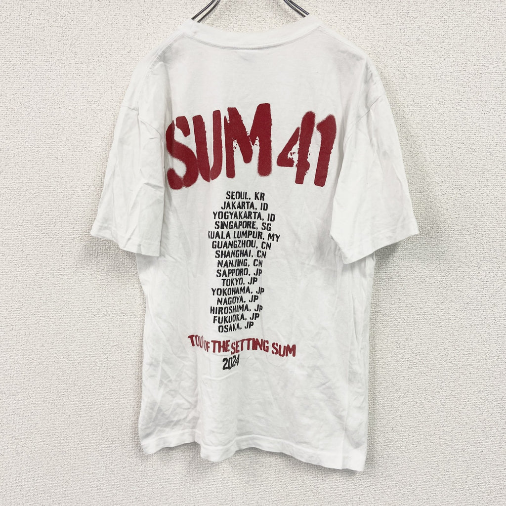 United Athle　ユナイテッドアスレ　半袖バンドプリントTシャツ/バンT　Sum41　白　ホワイト　Lサイズ