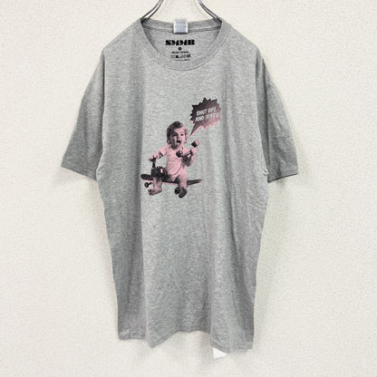 JERZEES　ジャージーズ　SMMR　半袖プリントTシャツ　灰色　グレー　Lサイズ