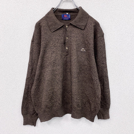 90s～　Robe di Kappa　カッパ　ニットポロセーター　ヴィンテージ　茶色　ブラウン　
