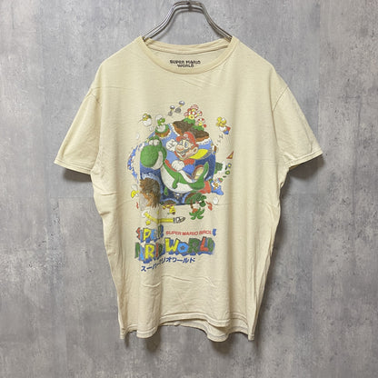 古着 used　SUPERMARIO　マリオ　半袖プリントTシャツ　オフィシャル　アイボリー