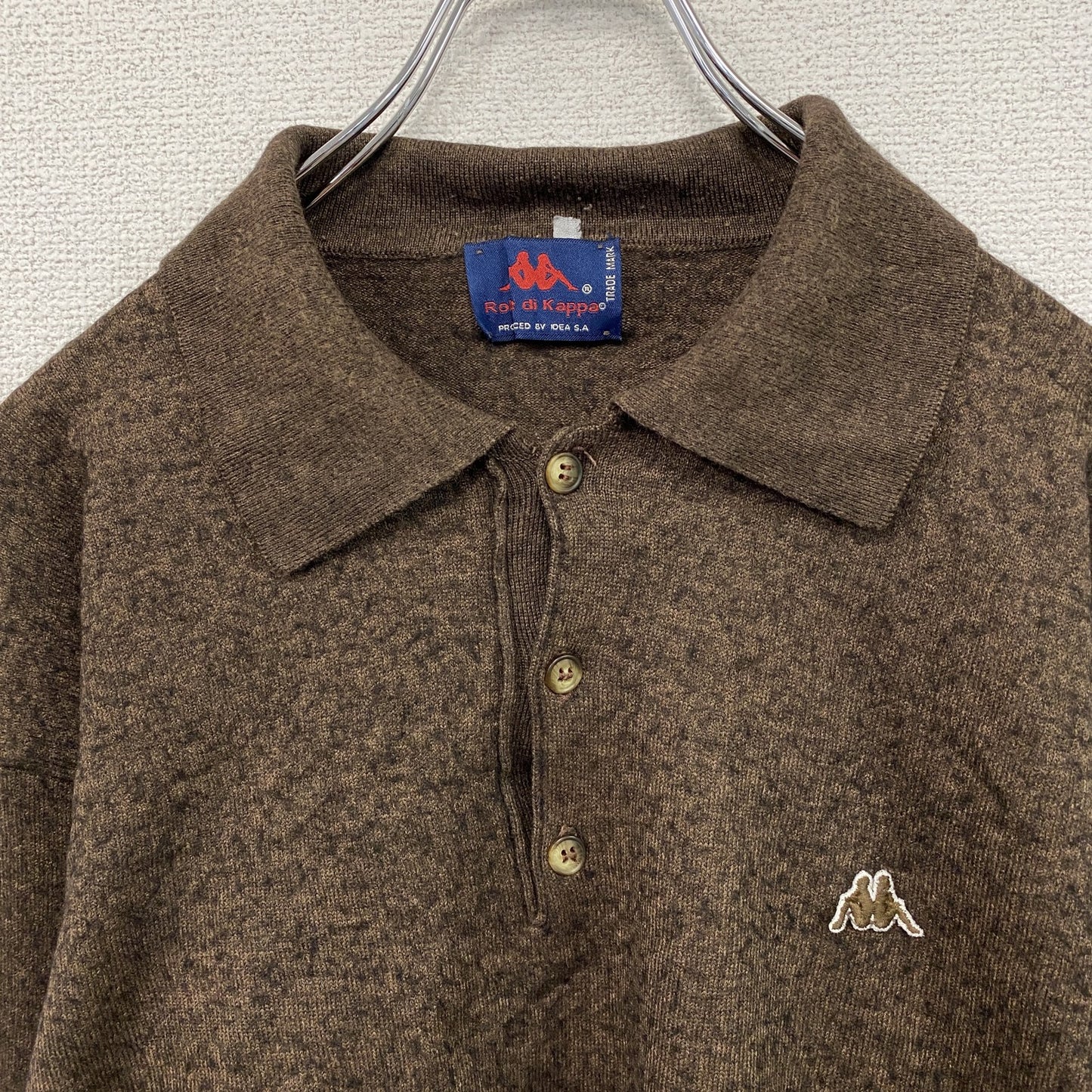 90s～　Robe di Kappa　カッパ　ニットポロセーター　ヴィンテージ　茶色　ブラウン　