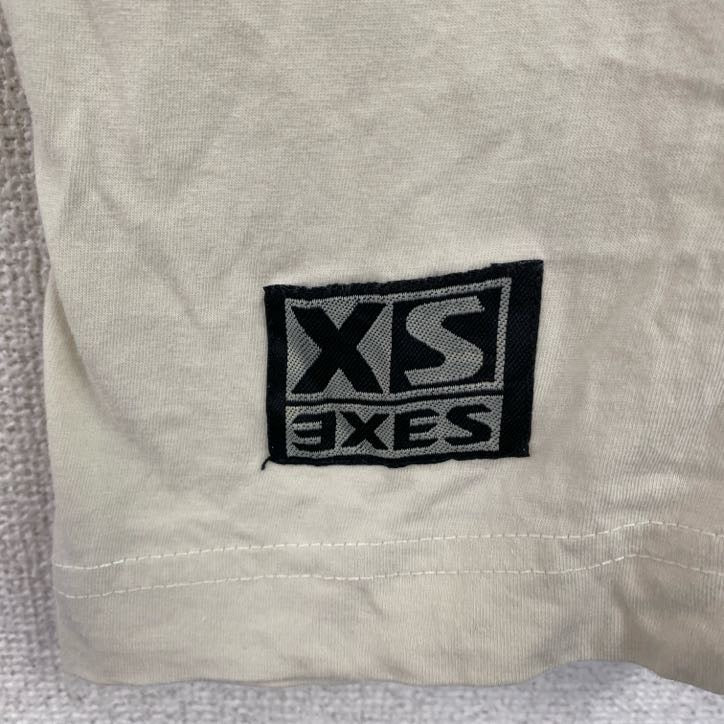 古着 used　半袖バックプリントTシャツ　クルーネック　白　ホワイト　カジュアルデザイン　シンプル