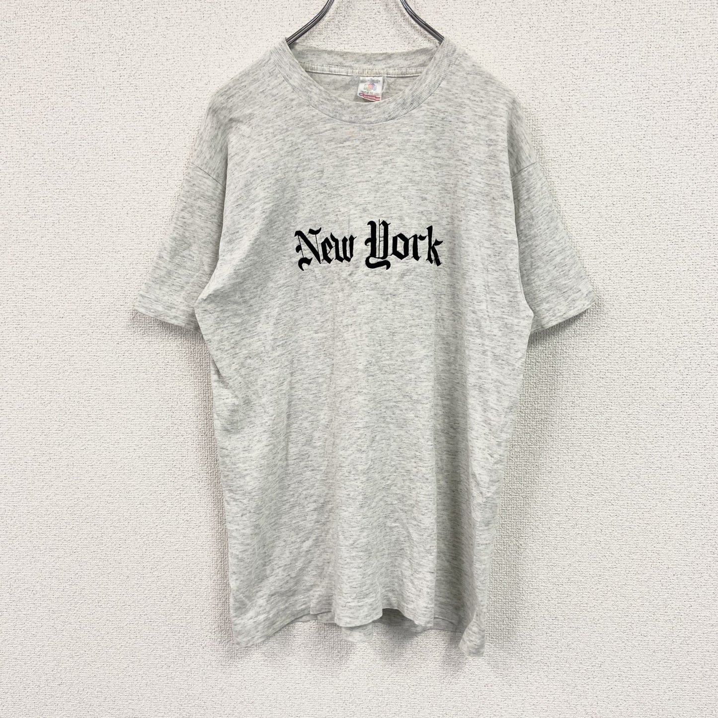 FRUIT OF THE LOOM　フルーツオブザルーム　半袖プリントTシャツ　霜降りグレー　Mサイズ