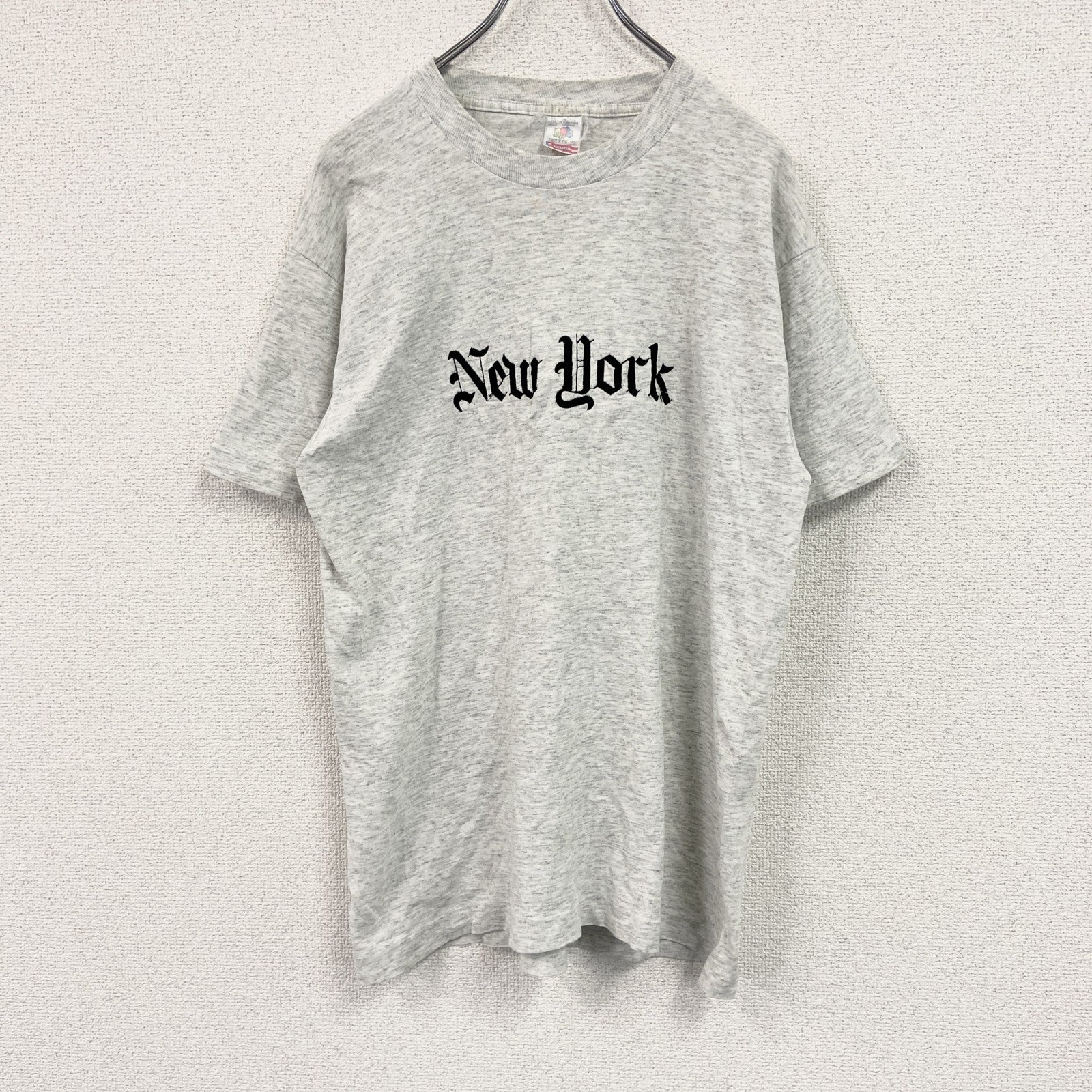 FRUIT OF THE LOOM　フルーツオブザルーム　半袖プリントTシャツ　霜降りグレー　Mサイズ