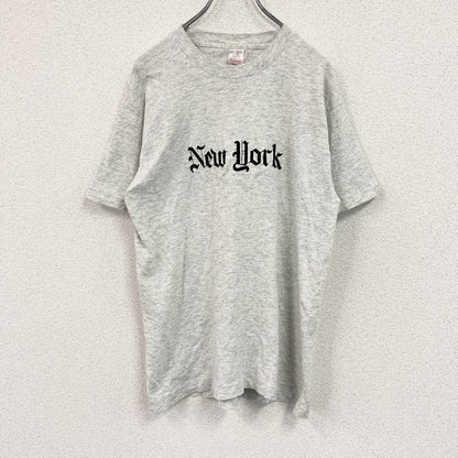 FRUIT OF THE LOOM　フルーツオブザルーム　半袖プリントTシャツ　霜降りグレー　Mサイズ