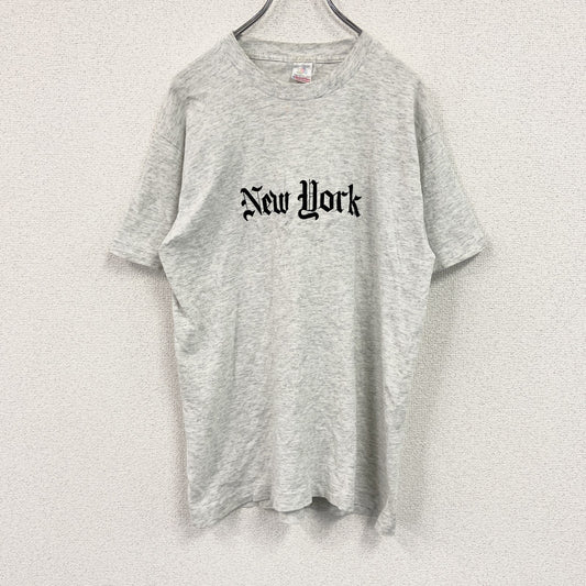 FRUIT OF THE LOOM　フルーツオブザルーム　半袖プリントTシャツ　霜降りグレー　Mサイズ