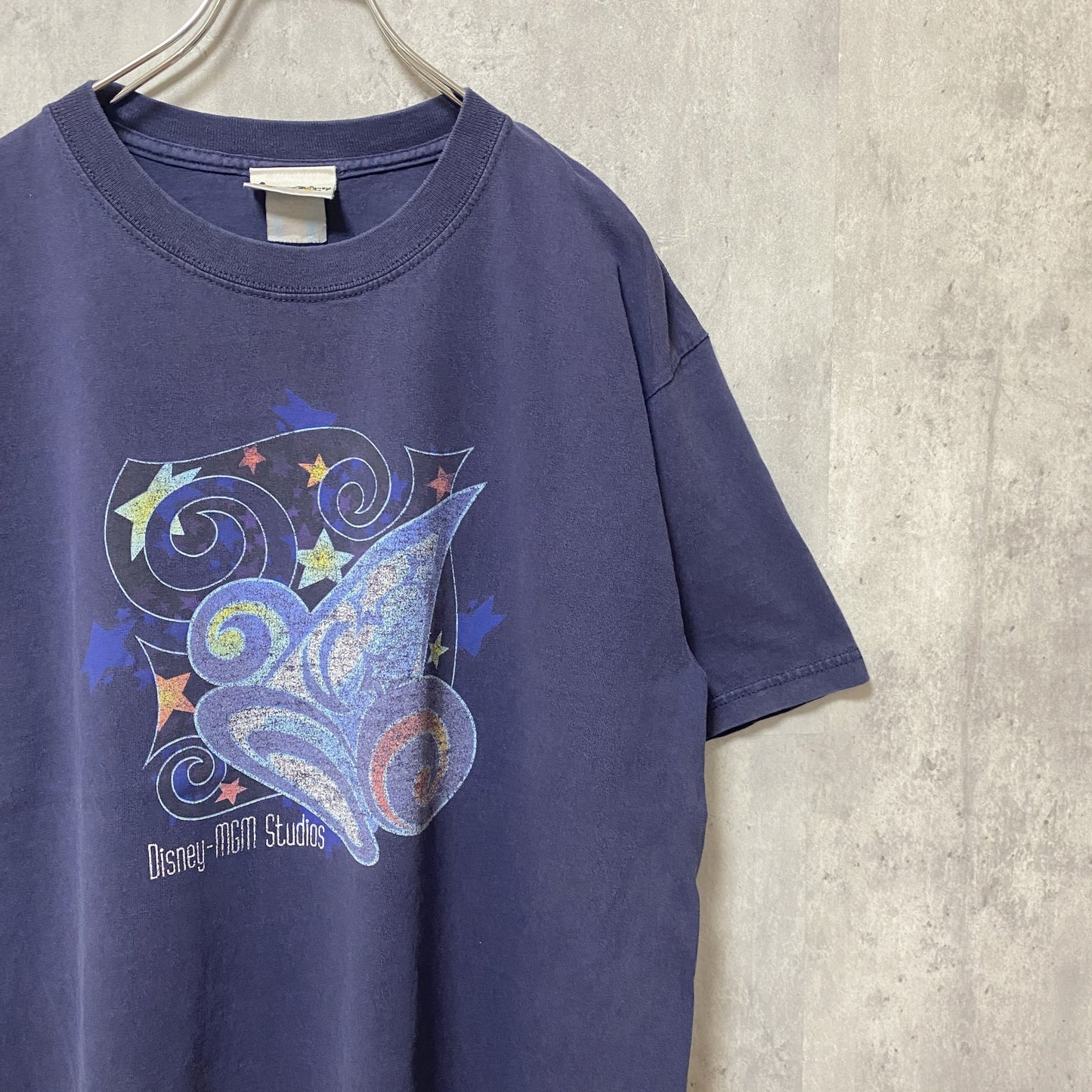古着 used　Disney　ディズニー　半袖プリントTシャツ　オフィシャル　紺　ネイビー　ビッグシルエット　オーバーサイズ