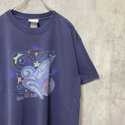 古着 used　Disney　ディズニー　半袖プリントTシャツ　オフィシャル　紺　ネイビー　ビッグシルエット　オーバーサイズ