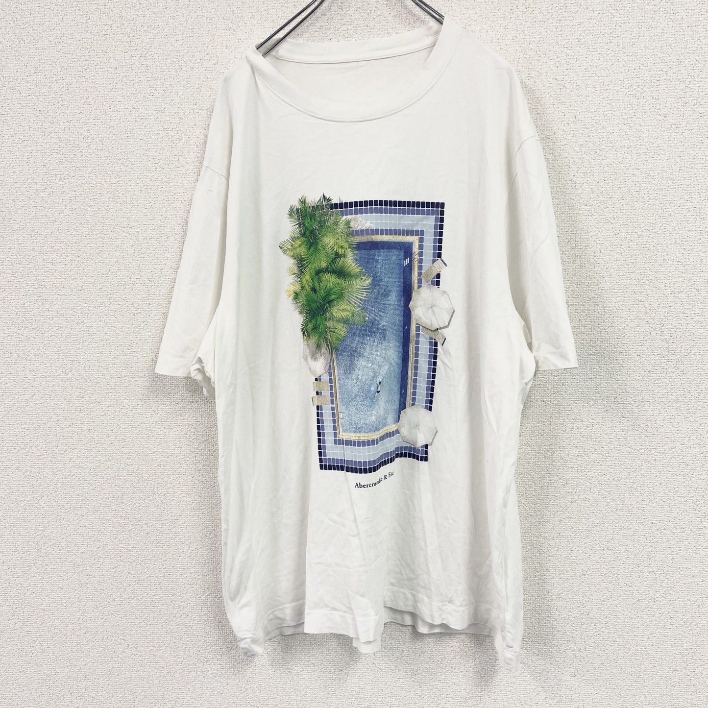 Abercrombie＆Fitch　アバクロンビー＆フィッチ　半袖プリントTシャツ　白　ホワイト　XXLサイズ