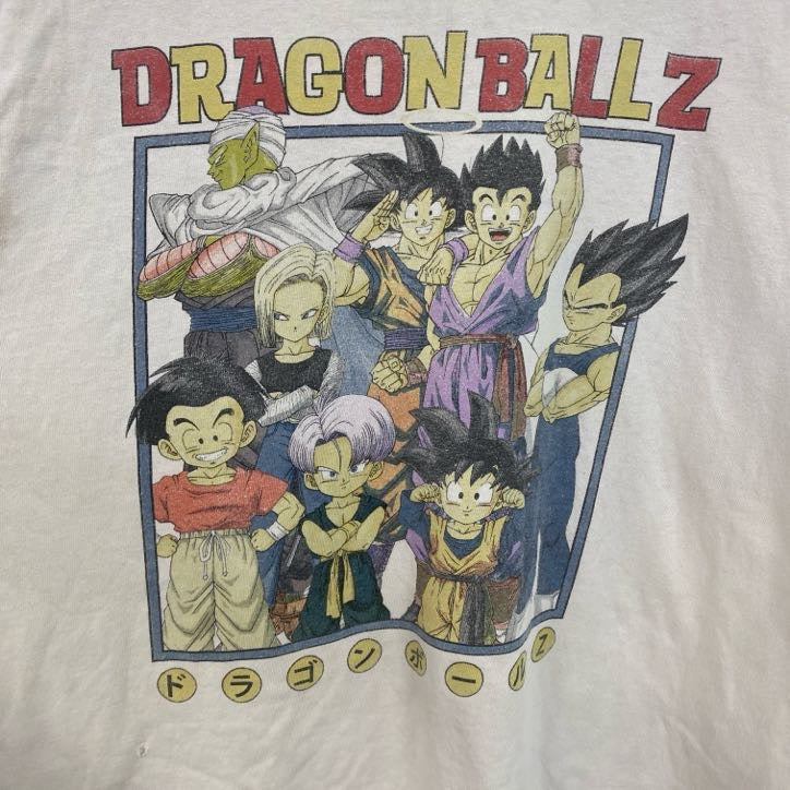 古着 used　ドラゴンボールZ　孫悟空　ベジータ　半袖アニメプリントTシャツ　キャラクター集合デザイン　白　ホワイト　Lサイズ