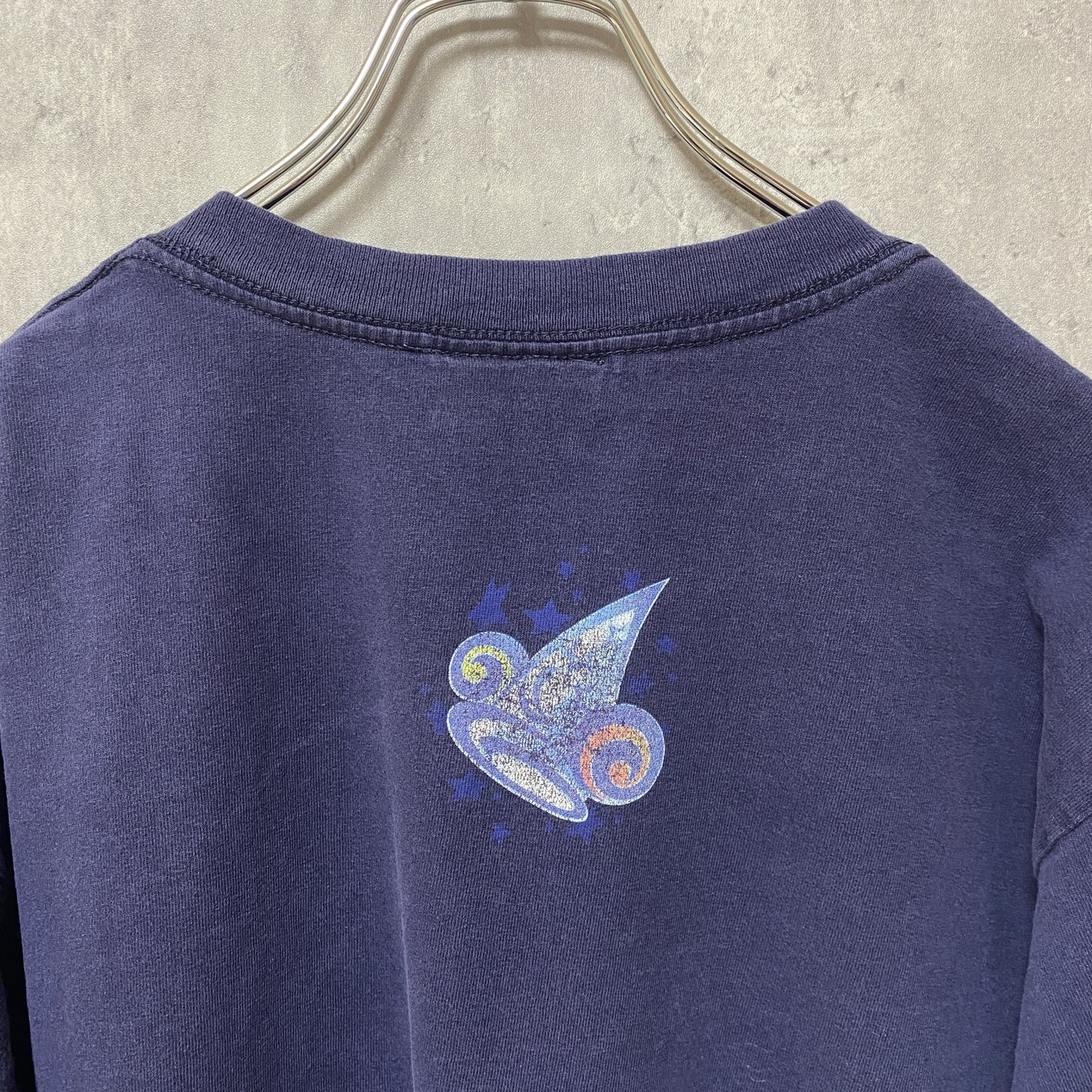 古着 used　Disney　ディズニー　半袖プリントTシャツ　オフィシャル　紺　ネイビー　ビッグシルエット　オーバーサイズ