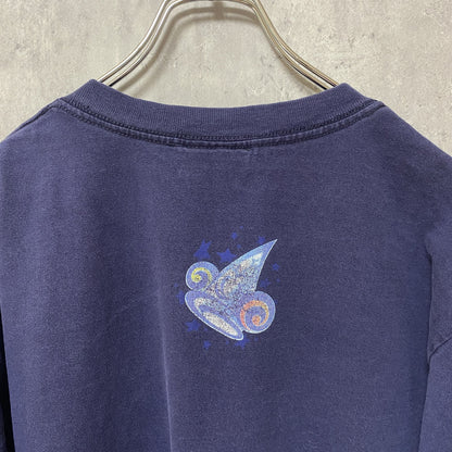 古着 used　Disney　ディズニー　半袖プリントTシャツ　オフィシャル　紺　ネイビー　ビッグシルエット　オーバーサイズ