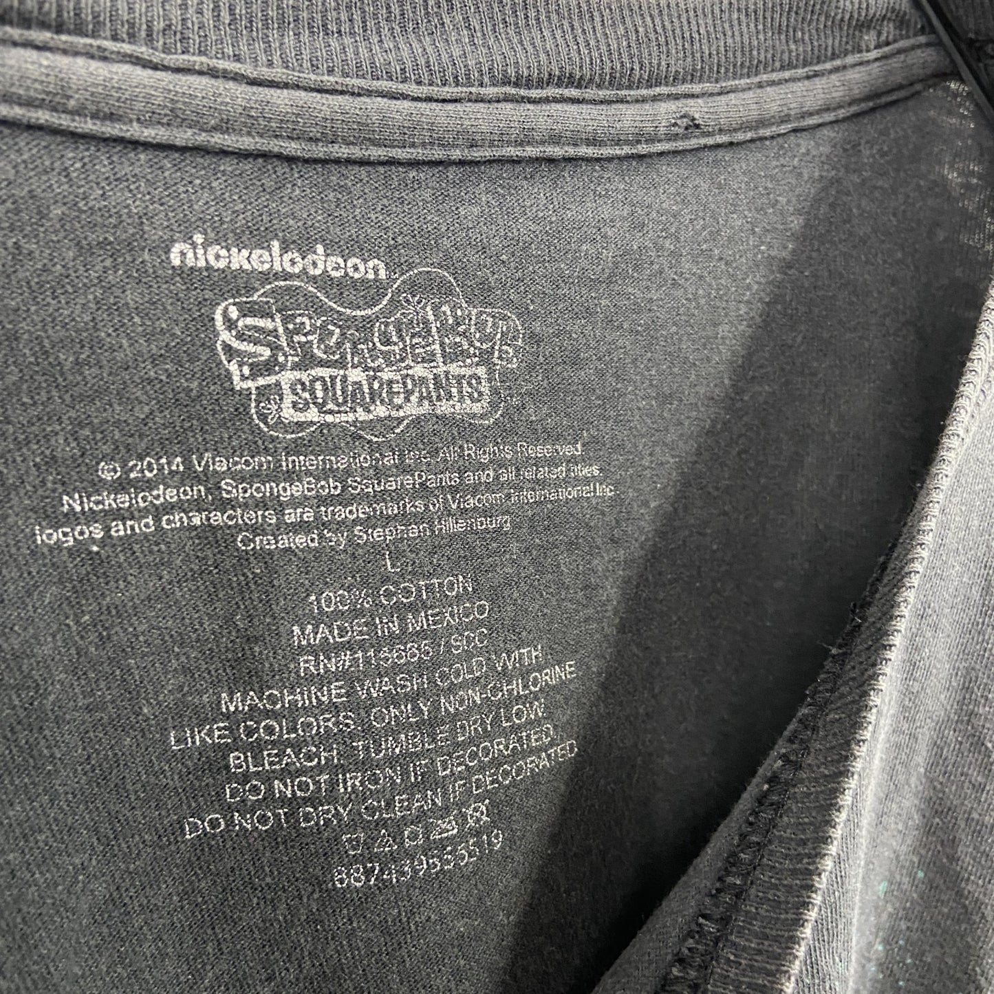 SpongeBob　スポンジボブ　半袖アニメプリントTシャツ　パトリック　黒　ブラック　Lサイズ