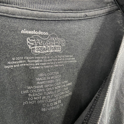 SpongeBob　スポンジボブ　半袖アニメプリントTシャツ　パトリック　黒　ブラック　Lサイズ