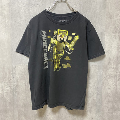 古着 used　MINECRAFT　マインクラフト　半袖ゲームプリントTシャツ　オフィシャル　黒　ブラック　XLサイズ