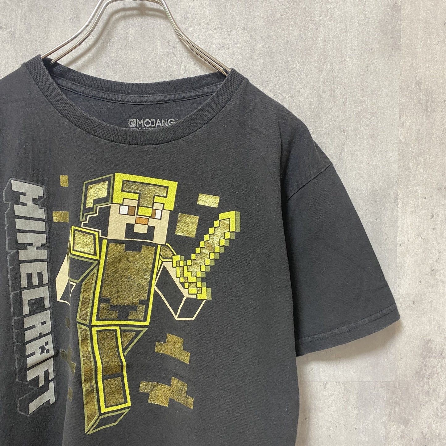 古着 used　MINECRAFT　マインクラフト　半袖ゲームプリントTシャツ　オフィシャル　黒　ブラック　XLサイズ