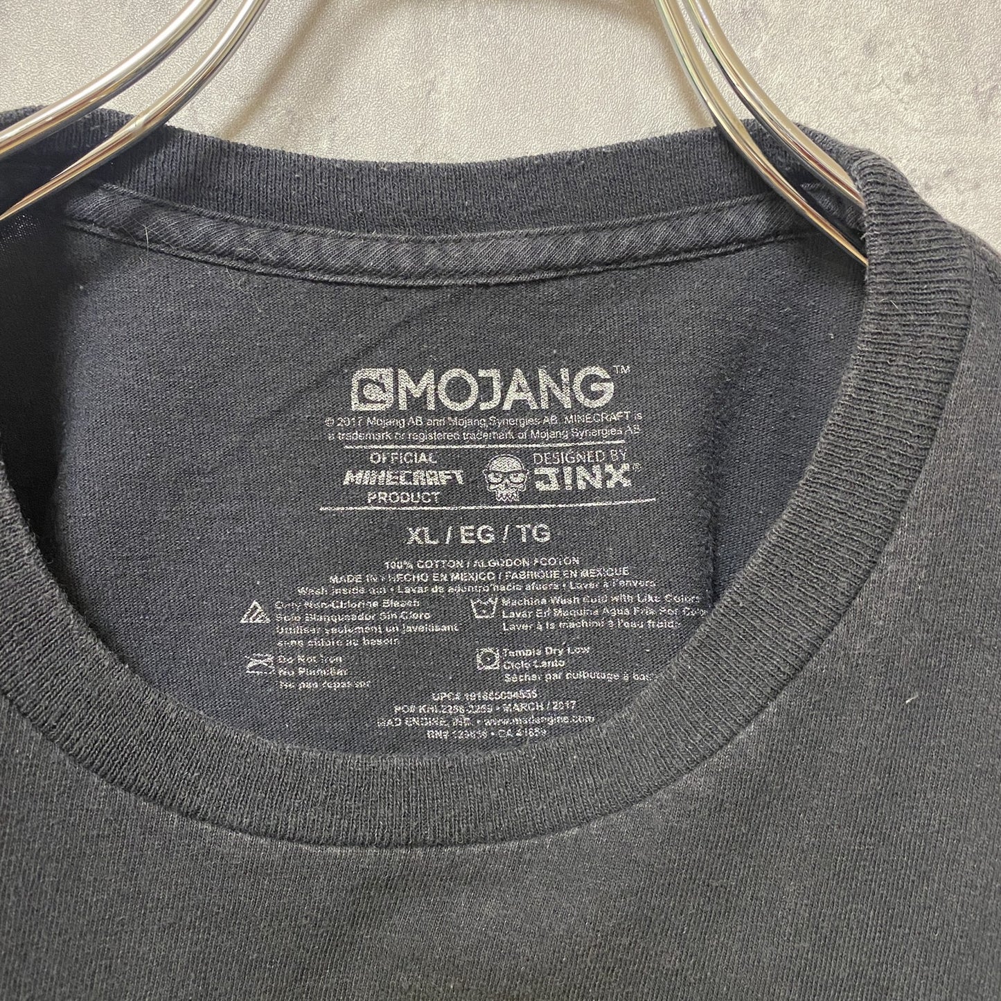 古着 used　MINECRAFT　マインクラフト　半袖ゲームプリントTシャツ　オフィシャル　黒　ブラック　XLサイズ