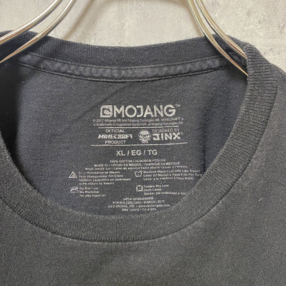 古着 used　MINECRAFT　マインクラフト　半袖ゲームプリントTシャツ　オフィシャル　黒　ブラック　XLサイズ