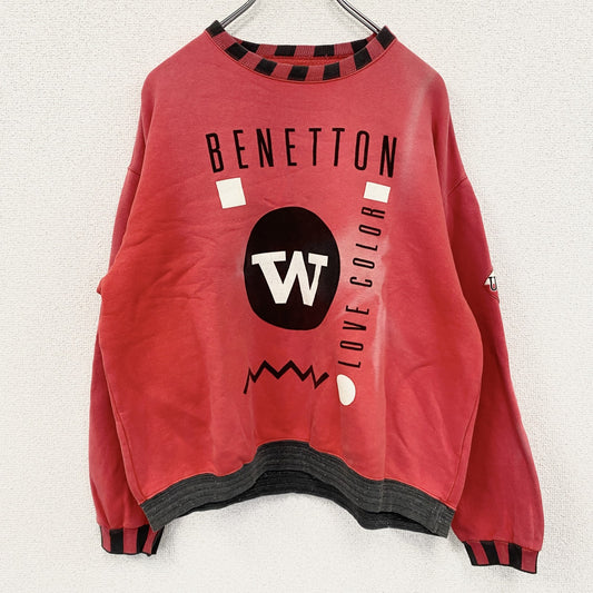 UNITED COLORS OF BENETTON　スウェット/トレーナー　フェード　赤　レッド　46サイズ