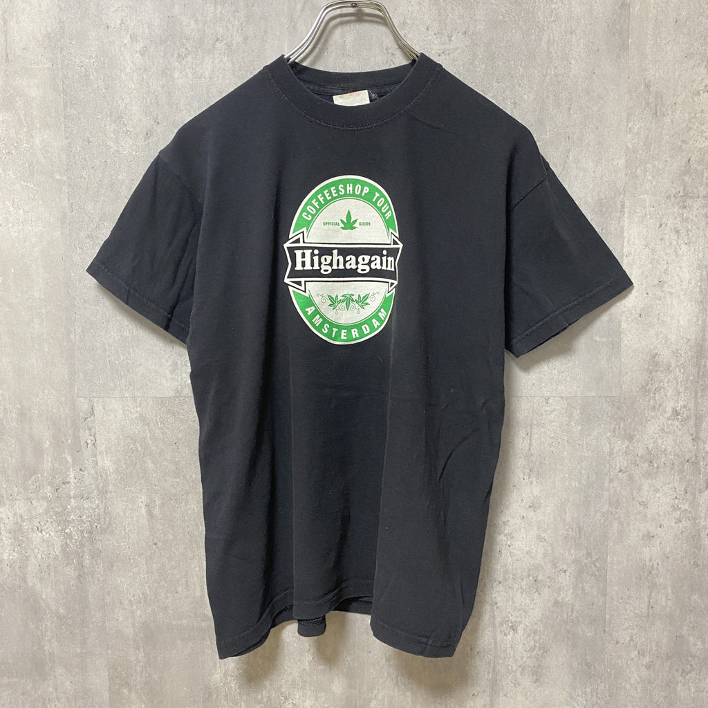 古着 used　FRUITSOFTHELOOM フルーツオブザルーム　半袖プリントTシャツ　レトロ　黒　ブラック　Mサイズ