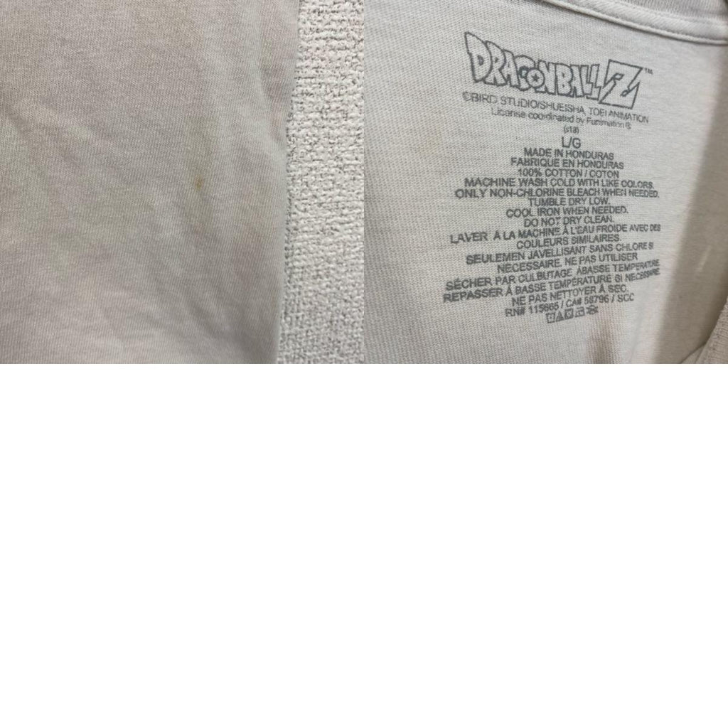 古着 used　ドラゴンボールZ　孫悟空　ベジータ　半袖アニメプリントTシャツ　キャラクター集合デザイン　白　ホワイト　Lサイズ