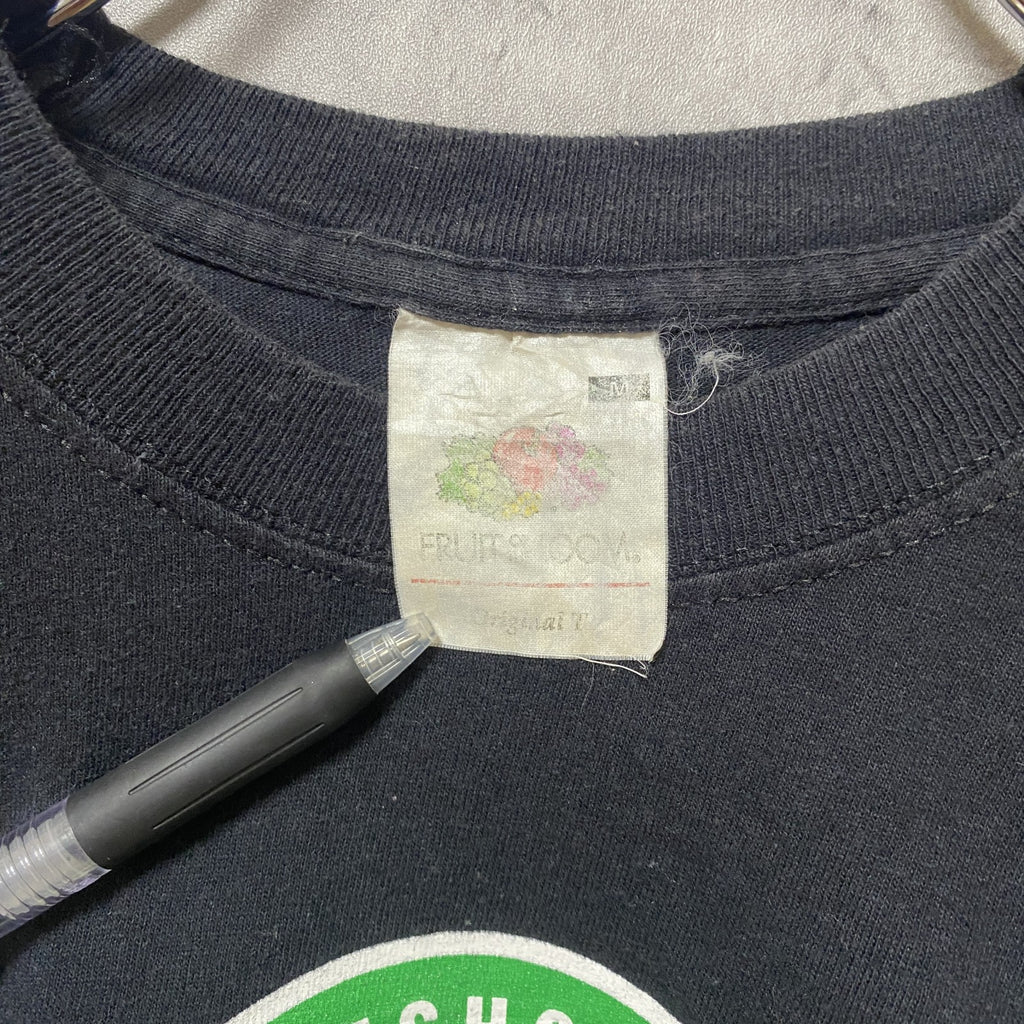 古着 used　FRUITSOFTHELOOM フルーツオブザルーム　半袖プリントTシャツ　レトロ　黒　ブラック　Mサイズ