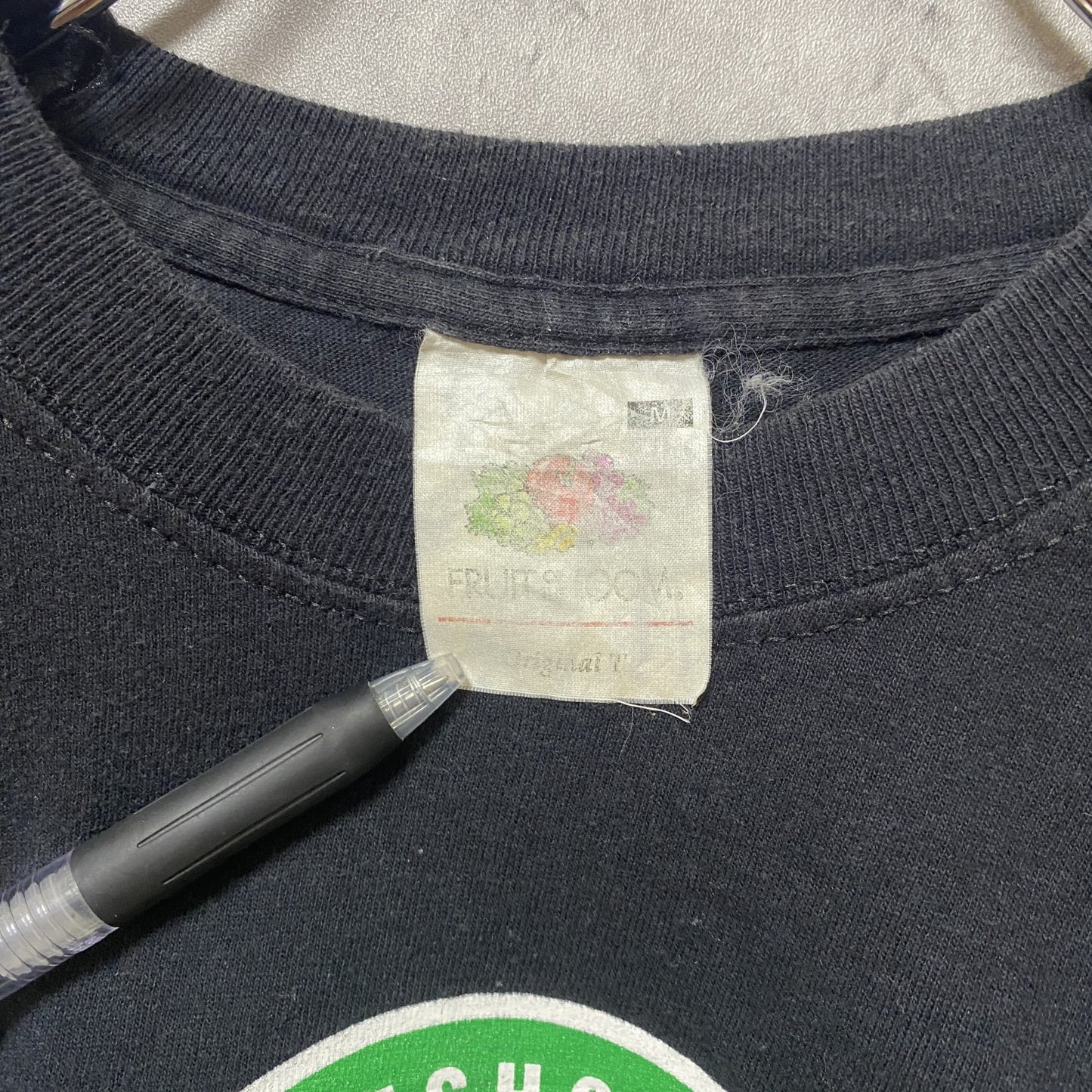 古着 used　FRUITSOFTHELOOM フルーツオブザルーム　半袖プリントTシャツ　レトロ　黒　ブラック　Mサイズ