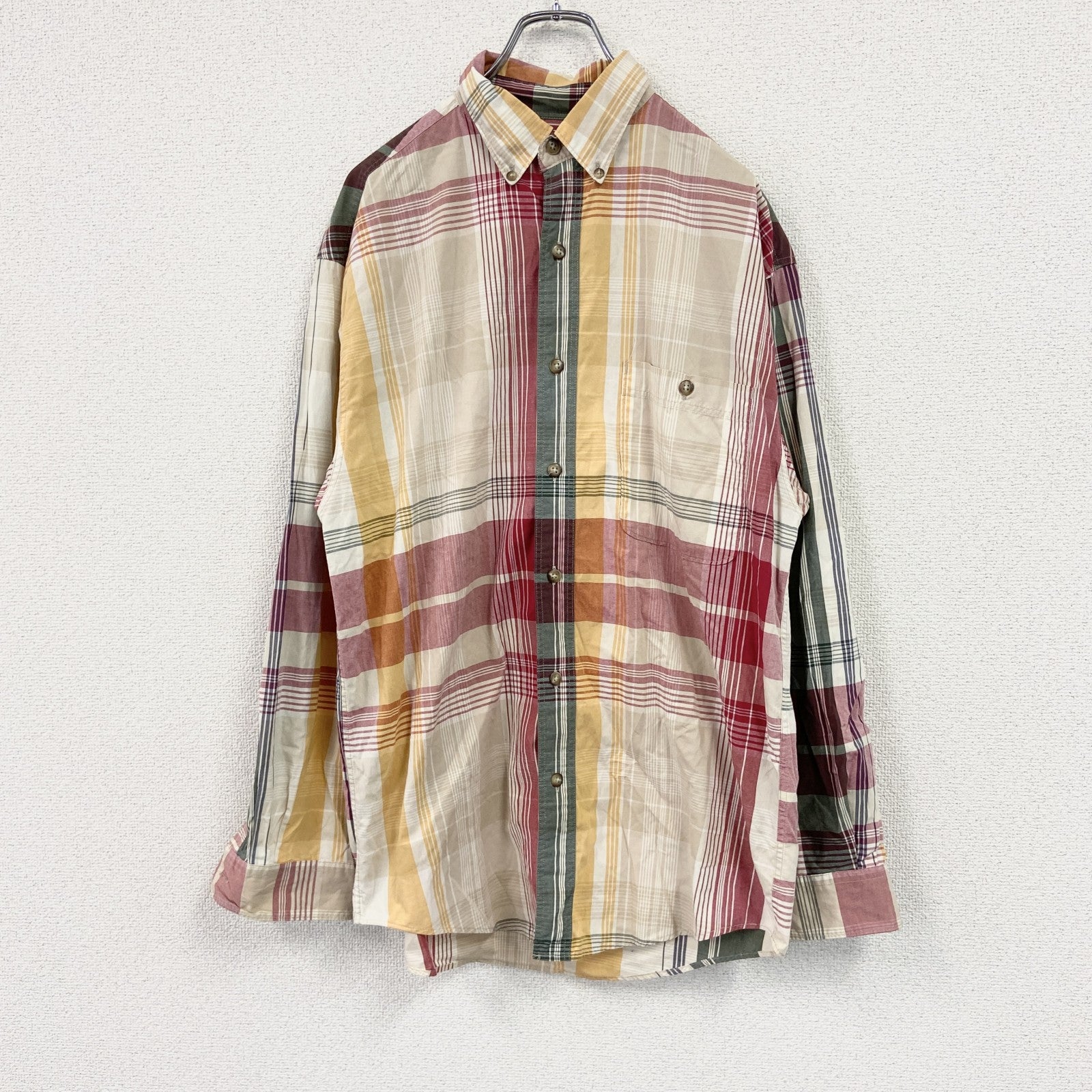 Eddie Bauer　エディーバウアー　長袖シャツ　チェック柄　マルチカラー　Mサイズ