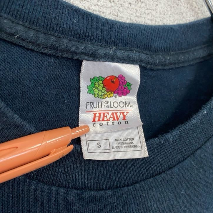 古着 used　FRUIT OF THE ROOM　半袖アニマルプリントTシャツ　蛇　スネーク　クルーネック　ネイビー　Sサイズ