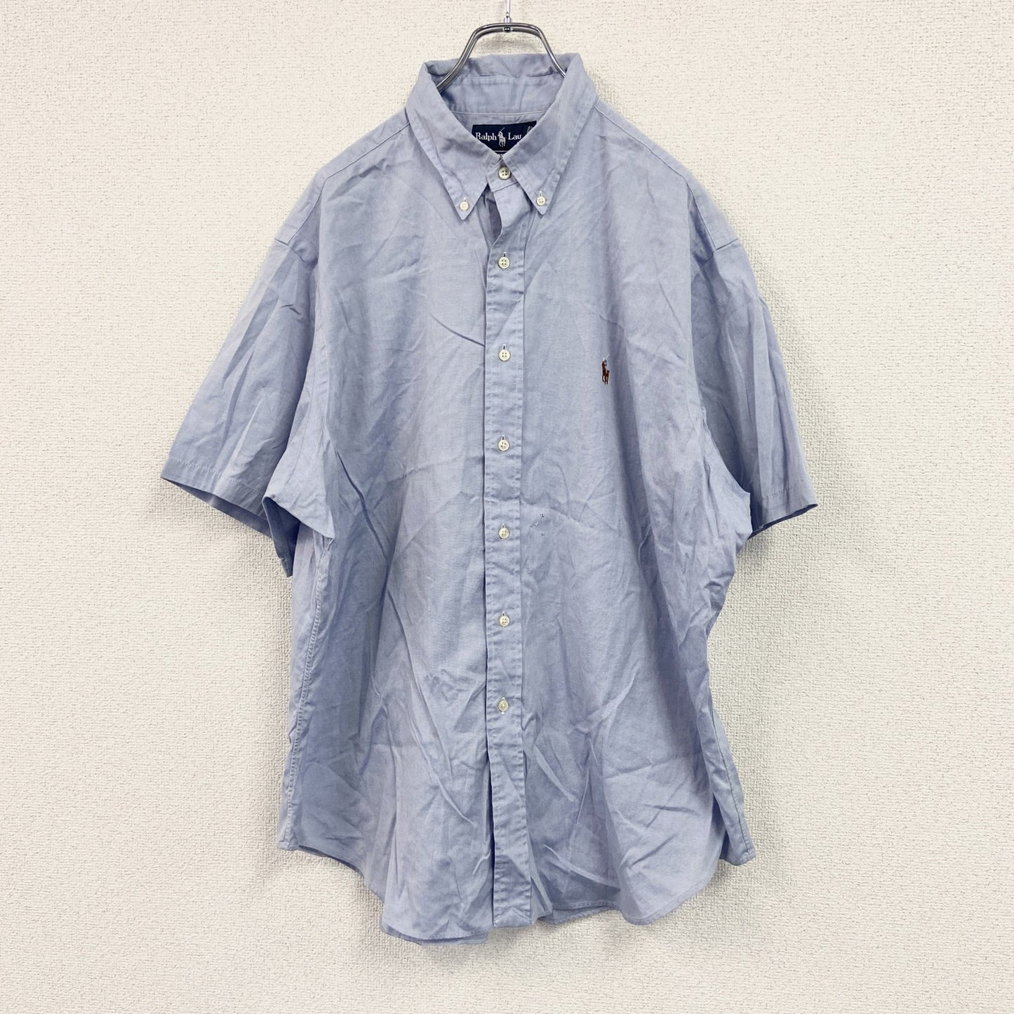 RALPH LAUREN　ラルフローレン　半袖シャツ/ボタンダウンシャツ　青　ブルー　17サイズ